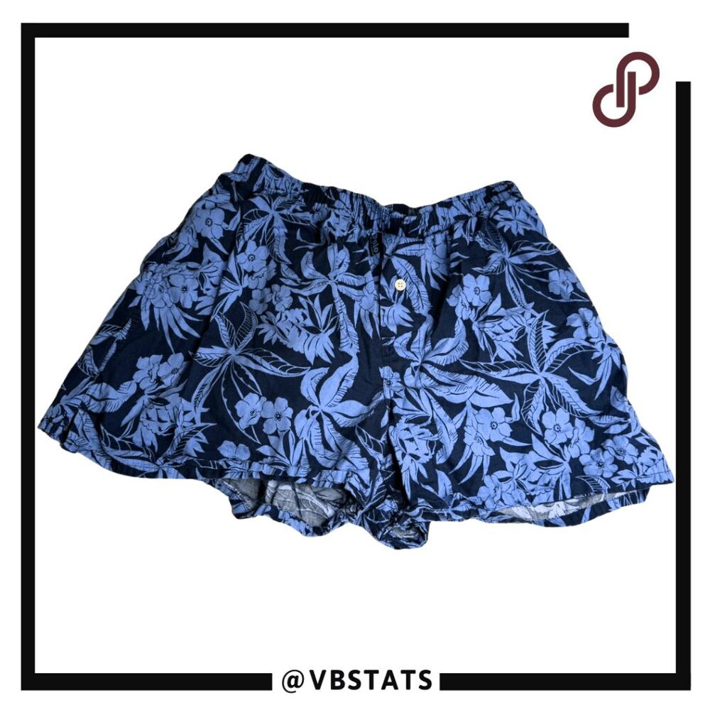 Polo Ralph Lauren Men's Elastic Waist Hawaiian‎ Floral High Shorts Blue Small